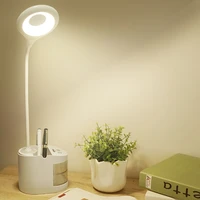 led desk lamp with night light brush pot base 3 modes eye protection dimmer student study light table lamps for the bedroom