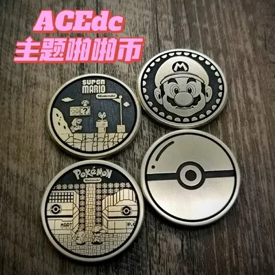 ACEDC flat PPB theme coin snapped coin metal decompression toy EDC push brand fingertip gyro