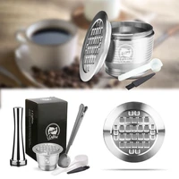 bar espresso coffee spoon brush crema maker refillable capsule coffee capsule tamper reusable pods for nespresso