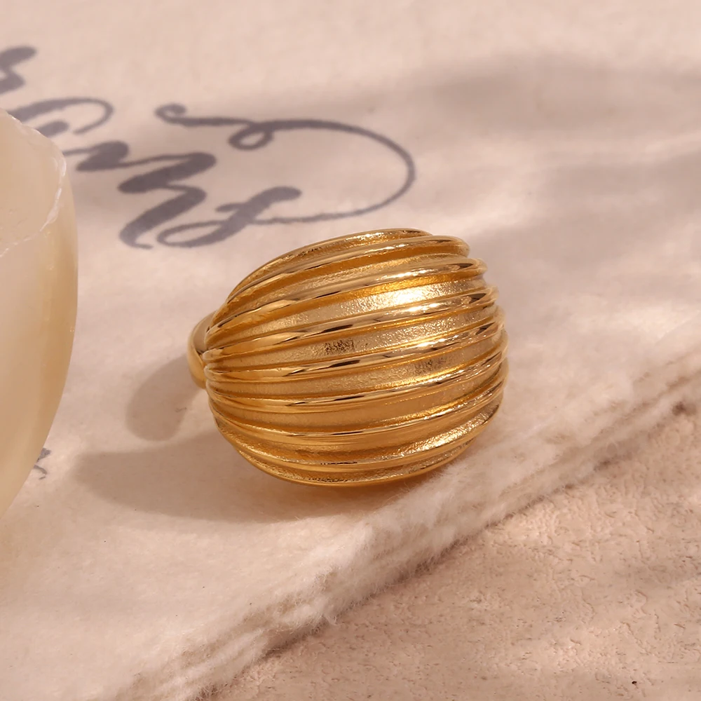 E.B.belle открытое матовое кольцо для хлеба гипоаллергенные 18K позолоченные женские