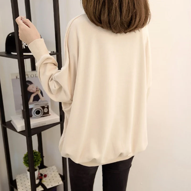 

Autumn Spring Women Letter Prints O-Neck Batwing Sleeve Female Loose Casual Fashion Comfortable Sweatshirts ZX872