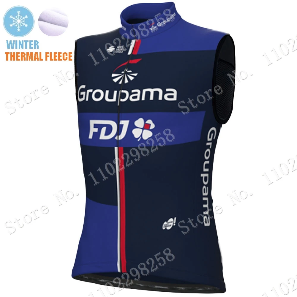 

Winter FDJ Team 2023 Cycling Vest Sleeveless France Jersey Bike Clothing Mountain Road Bicycle Jerseys MTB Camisa