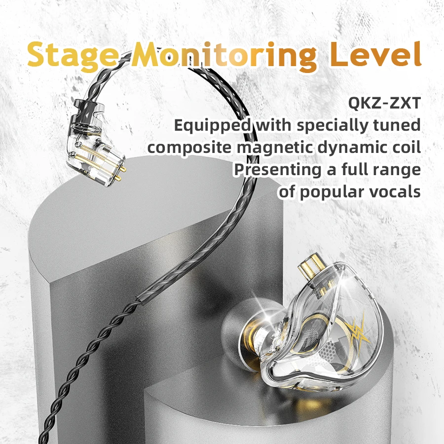 Оригинальные QKZ ZXT наушники Dual Driver HIFI Bass проводные наушники-вкладыши монитор с