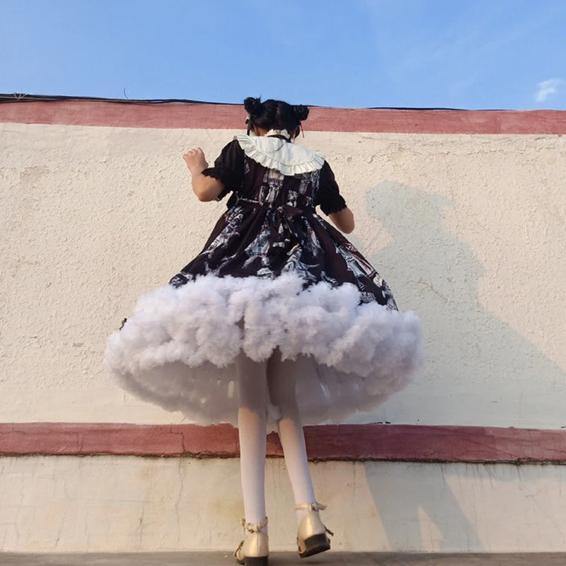 Skirt Lolita Cloud Boneless Soft Mesh Skirts Support White Petticoat Puff Lolita Cloud Boneless Soft Kawaii Skirt