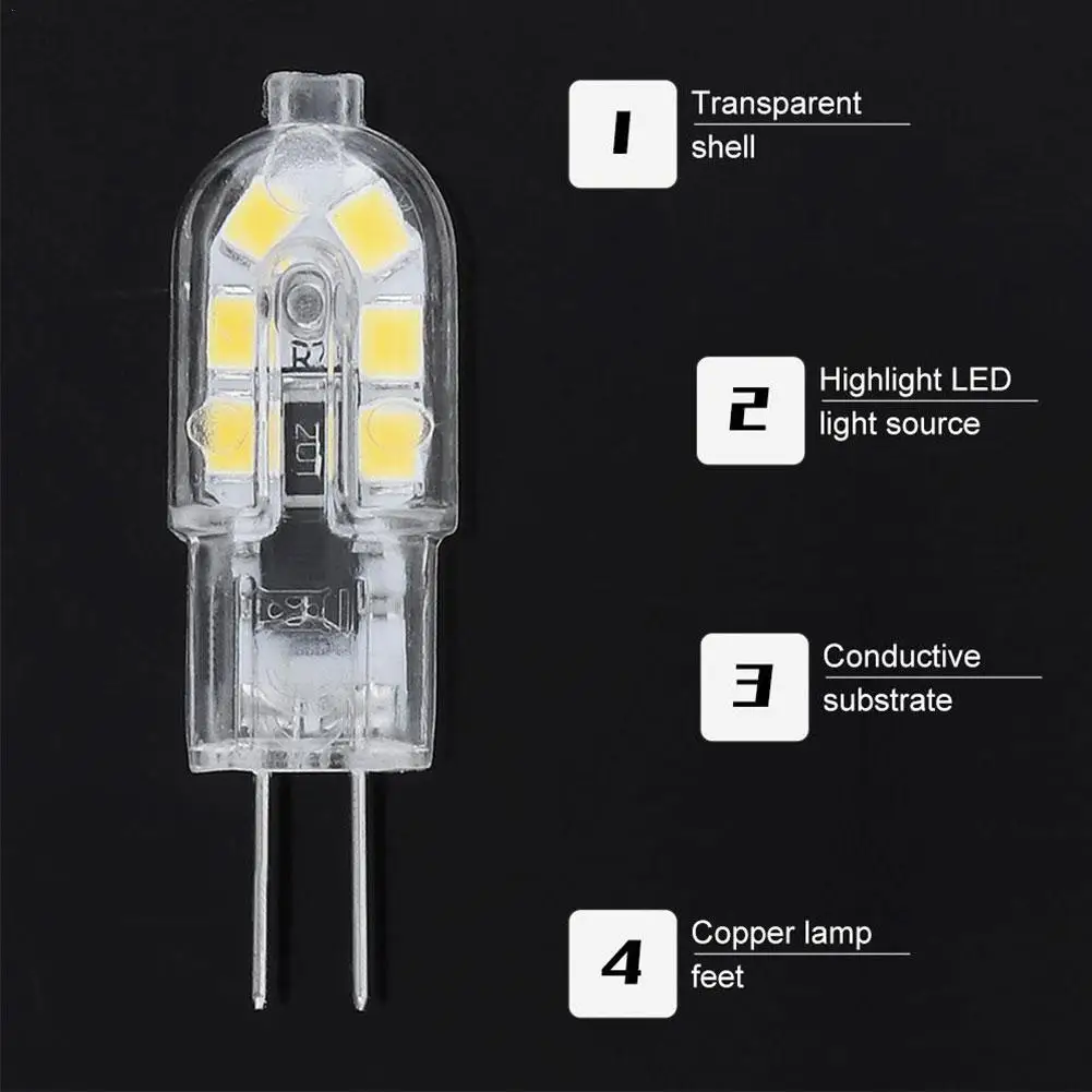 

Grensk - led bulb, g4, 12v, ac220v, smd2835, 1w, mini, ultra bright, replacement for halogen, 2700k, 6000k