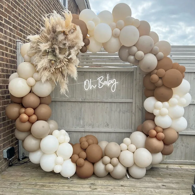 

Coffee Brown Arch Balloon Garland Kit Wedding Baloon Baby Shower Globos Khaki Sand Latex Ballon Birthday Party Decor Kids Ballon