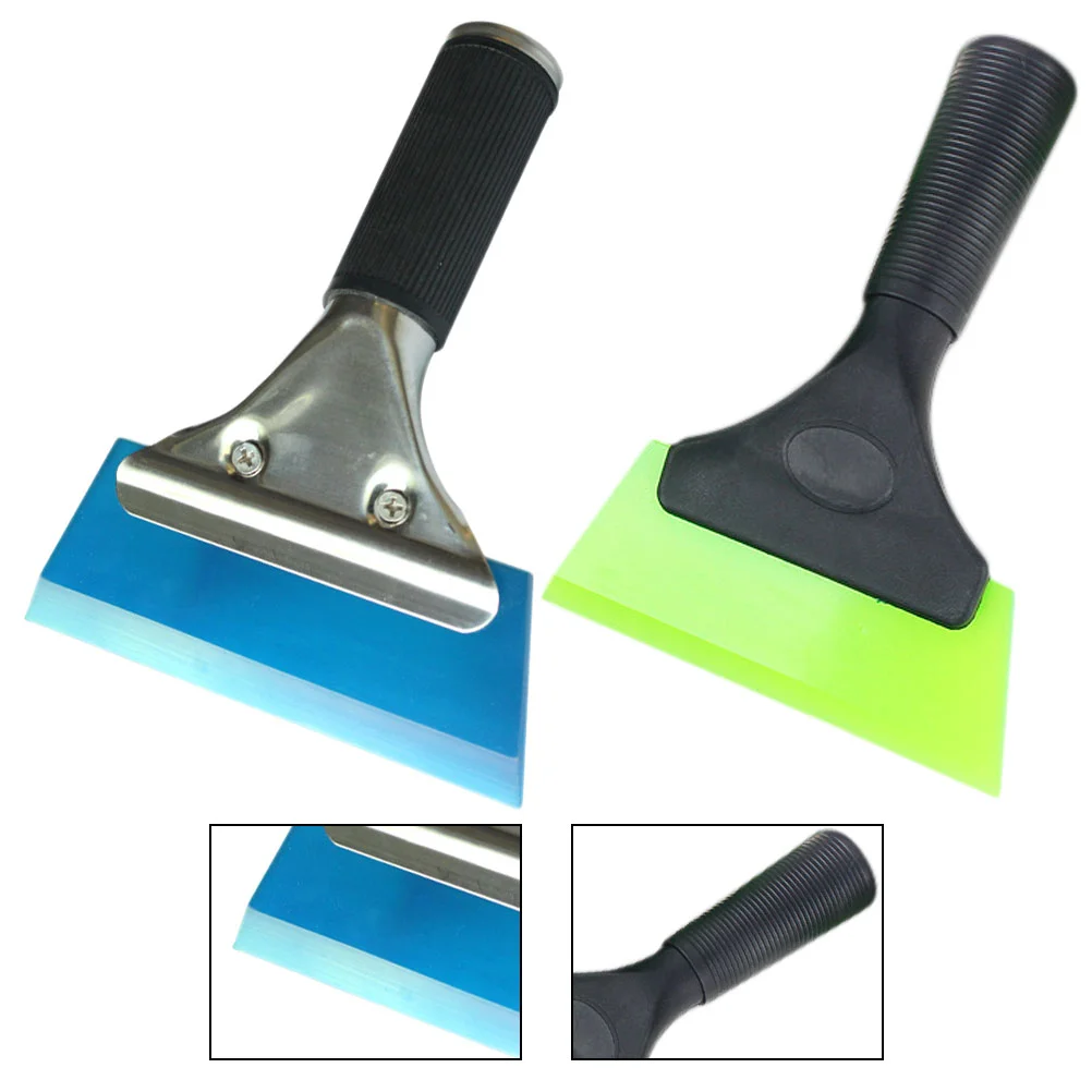 

2pcs Car Film Stickers Tool Wear-resistance Rubber Scraper Snow Shovel Ice Scraper for Automotive glass (Stainless Steel