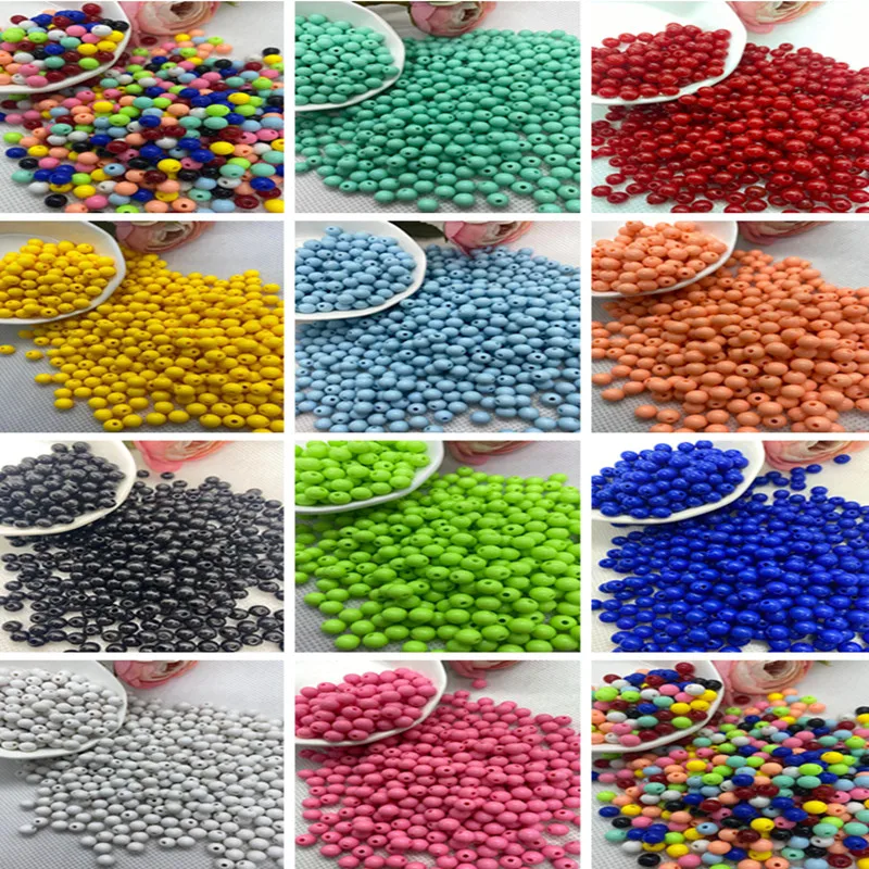 

Candy Color Acrylic DIY Beads, Bracelets and Necklaces, Jewelry Decoration Pendants 6mm * 100 Pcs