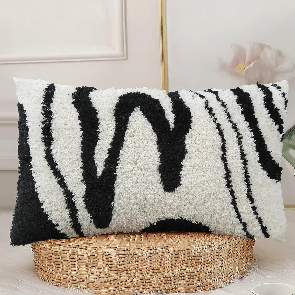 Высококачественная подушка для спинки дивана из искусственного лисьего меха с