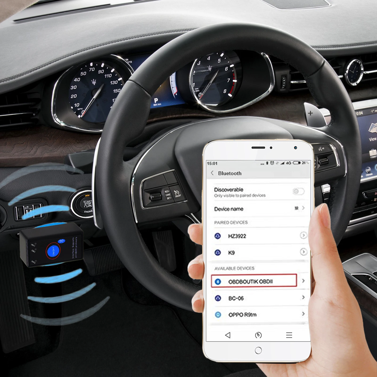 ELM327 V1.5 PIC18F25K80 чип OBD2 считыватель кодов Bluetooth выключатель питания вкл/выкл 12 В OBDII диагностический инструмент сканер NX101 для Android