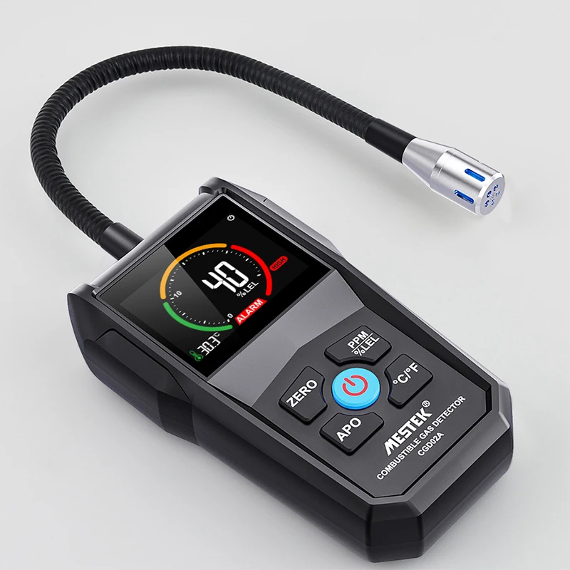 

MESTEK Natural Gas Detector Gas Leak Detector Combustible Flammable Tester Sound Light Alarm Gas Analyzer 50000 PPM100% LEL