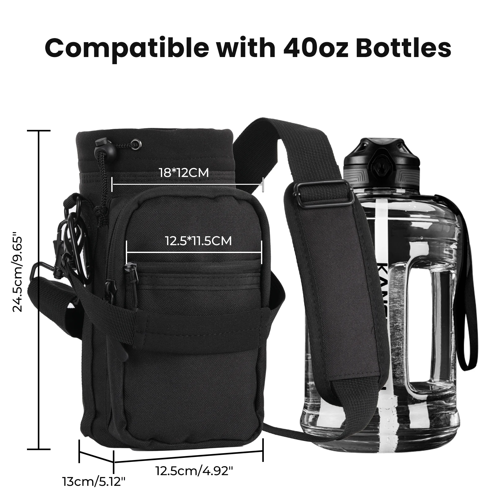 Cover Bag Pouch W/strap Neoprene Water Pouch Holder Shoulder