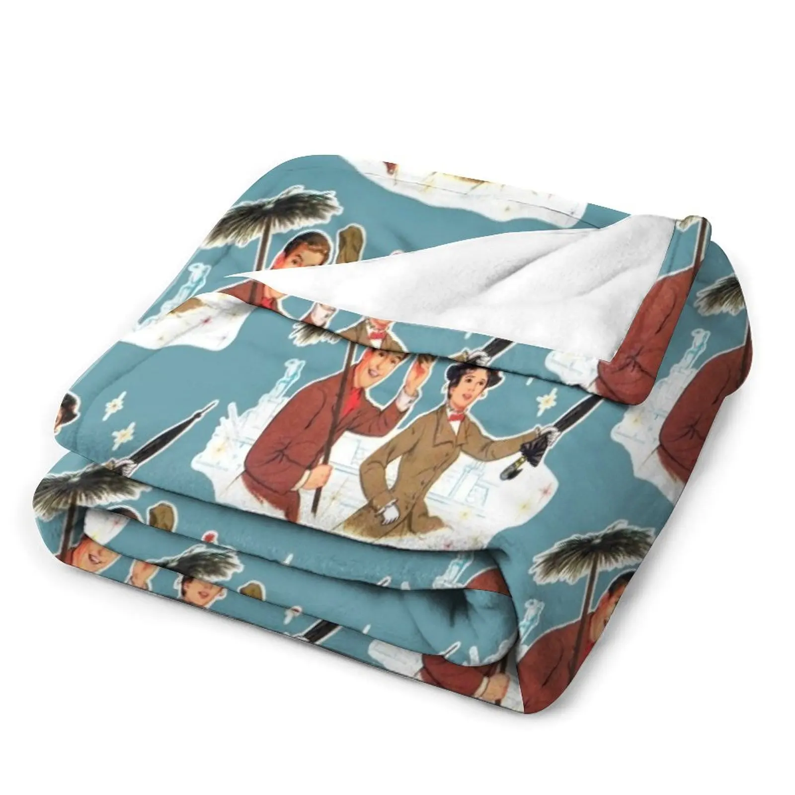 Плед Мэри Поппинс и Берт диваны теплые одеяла