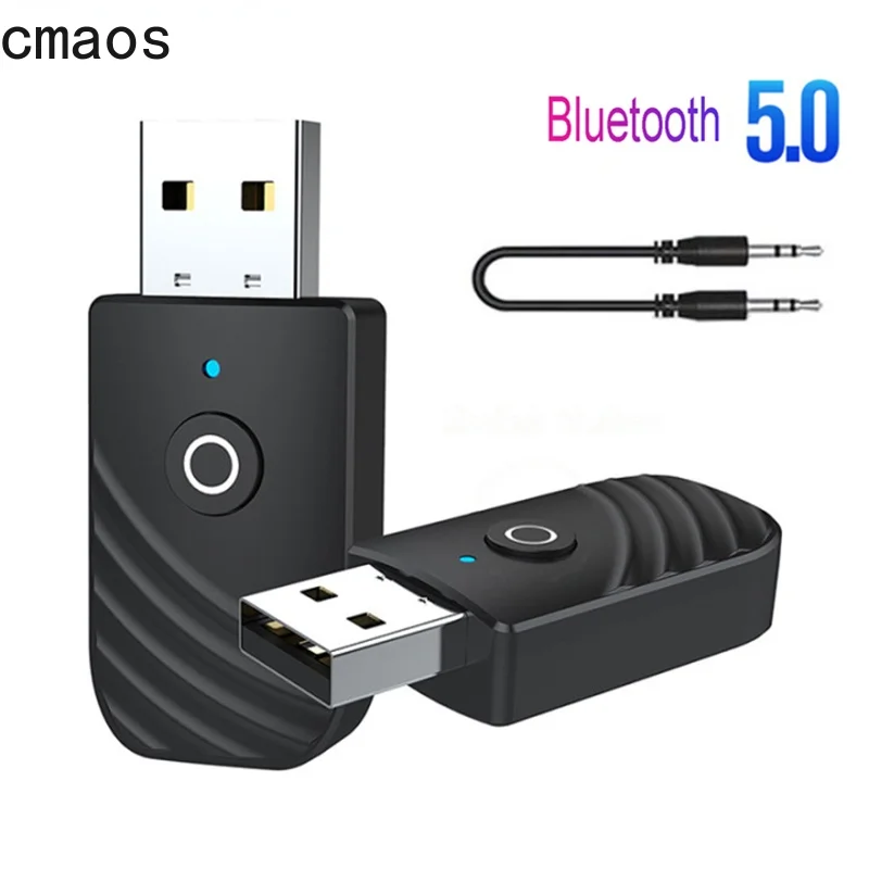 

Bluetooth 5.0 Adapter AUX Audio Receiver Transmitter 2 IN 1 3.5mm Jack Wireless Adapter With LED For TV Earphone PC Car Computer