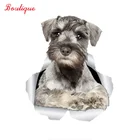 Наклейки 3D для автомобиля с изображением любопытного шнауцера, стены, туалета, детской комнаты, багажа, скейтборда, ноутбука, полиэтиленовые наклейки