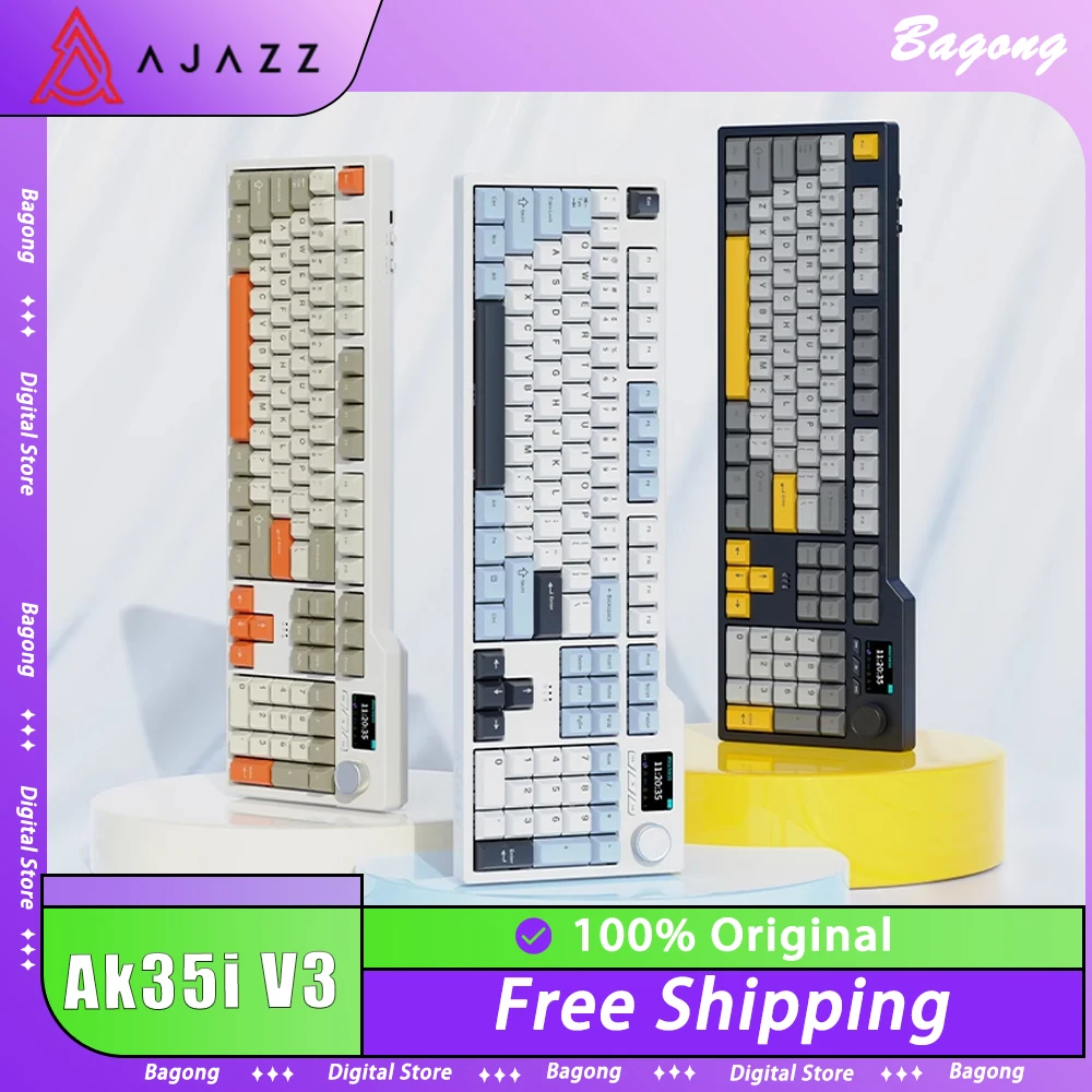 Клавиатура Ajazz Ak35i V3 механическая 2 4 ГГц три режима TFT