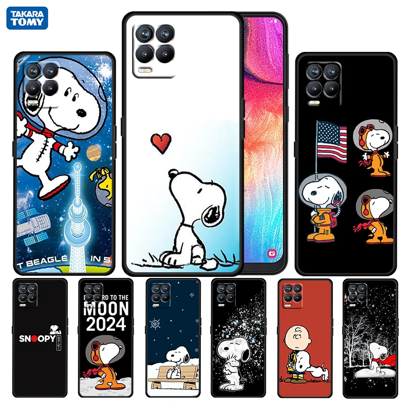 

Snoopy Cartoon Dog For OPPO Realme GT Neo Master Edition 9i 8 7 Pro C21S Narzo 30 Fundas TPU Soft Silicone Black Phone Case Capa