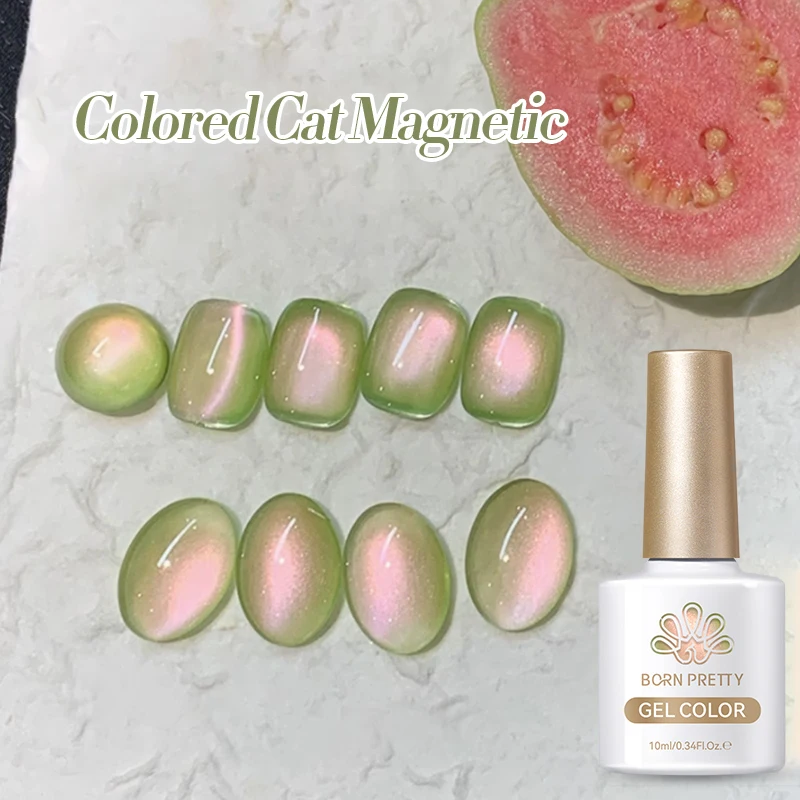 Фото BORN PRETTY Guava Цветной магнитный гель с изображением кота, сверкающий зеленый стеклянный шарик, дуб Off, УФ-гель для дизайна ногтей, лак для салона, дома, сделай сам №4