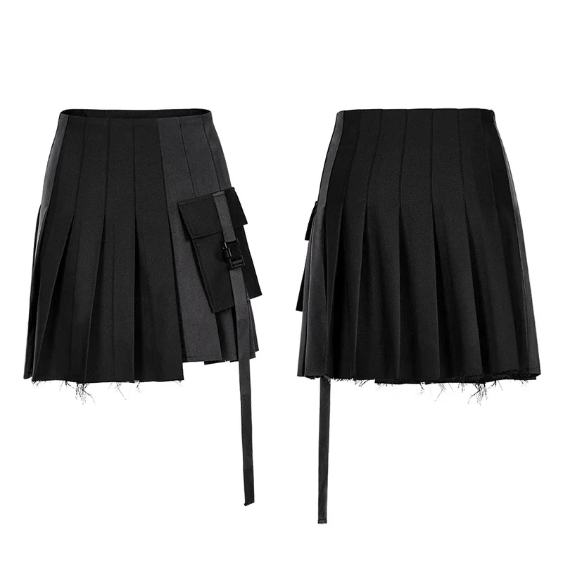 Женская плиссированная юбка-трапеция в стиле Панк RAVE Модные индивидуальные
