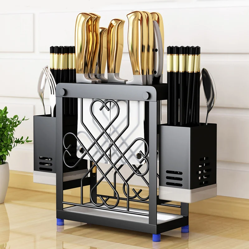 Держатель для ножей из нержавеющей стали с коробкой для столовых приборов, большой кухонный Кливер сантоку, стойка для японских ножей, органайзер для хранения, подставка для ножей