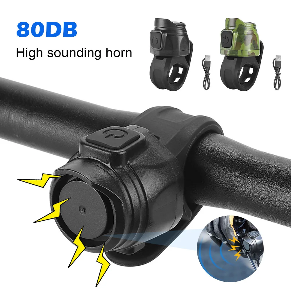 

Bicycle Electric Bell USB Charging 80dB MTB Road Bike Ring Safe Warning Electric Horn 22~31.8mm Handlebar Cycling Accessories