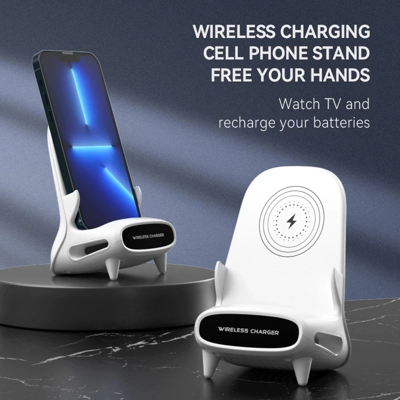 Wireless Fast Charging Desktop Vertical Portable Fast Charging Mobile Phone Holder Support Universal Mobile Phone Flat Desktop