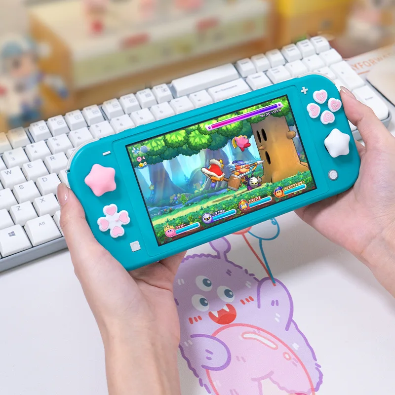 Розовая фиолетовая любовь силиконовая Мягкая D-pad перекрестная Кнопка ABXY