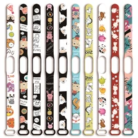 for mi band 7 6 5 4 3 nfc silicone watch band printed cartoon pattern silicone for xiaomi 6 5 4 watch band bracelet sports wrist