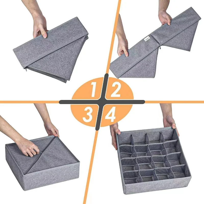 

Foldable Home Cabinet Divider Storage Box Closet Organizer Drawer Socks Shorts Bra Storage Boxs 99