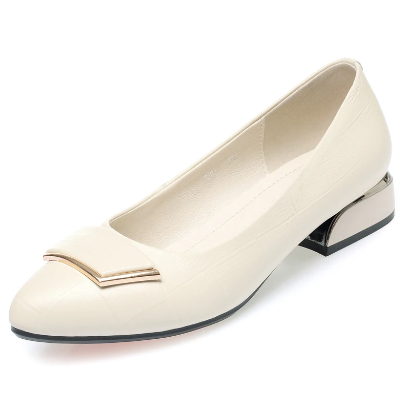 Real Leather Formal Female Shoes Fashion Spring 2023 New Lady Pointy High Heels Shallow Mouth Women's Casual Shoes