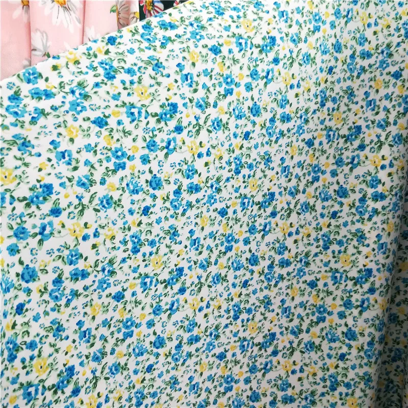 

Printed Micro-elastic Broken Card Chiffon Fabric Skirt Long-sleeved Shirt for Dress Thickened Autumn Floral Clothing Sewing