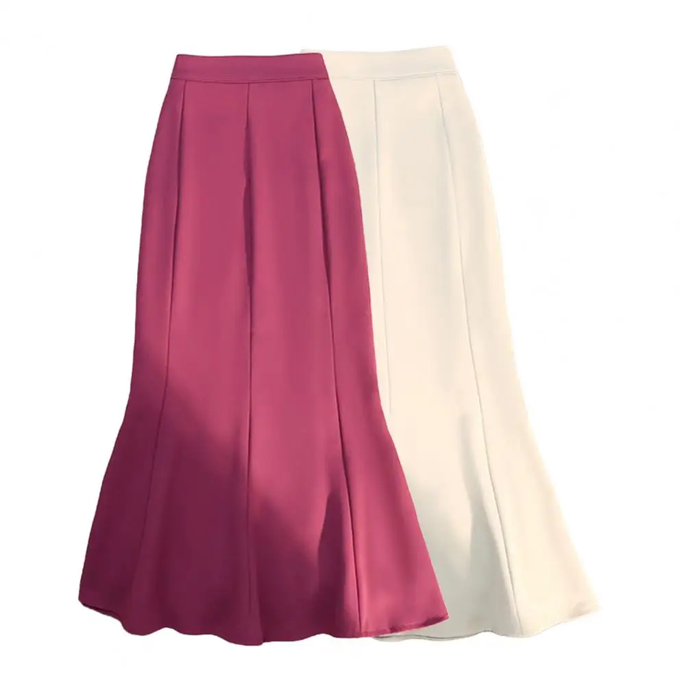 Юбка-карандаш женская с завышенной талией Офисная винтажная юбка-годе на молнии