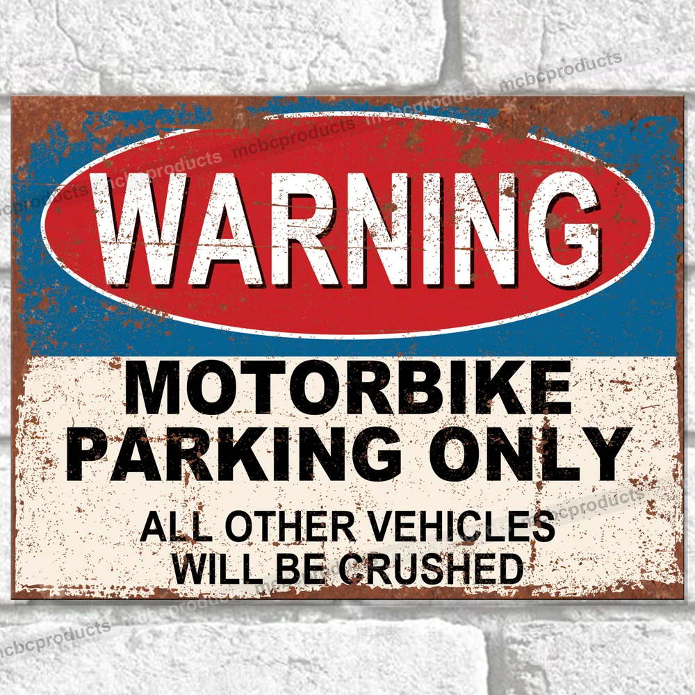 Мотоциклетная парковка только забавные Ретро винтажные металлические знаки