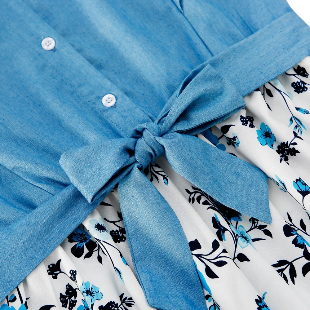 Хлопковая одежда для мамы и дочки детские комбинезоны семейный образ платье с