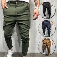 male casual pants slim fit elastic trousers for young man classic style fashion straight joggers men clothing pant with pockets