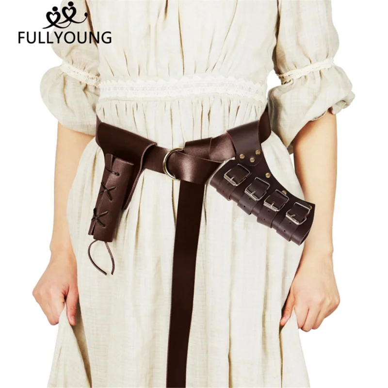 

Medieval Men Women Punk PU Leather Strap Waist Belt Viking Cosplay Gladiator Samurai Knight Halloween Costume Renaissance
