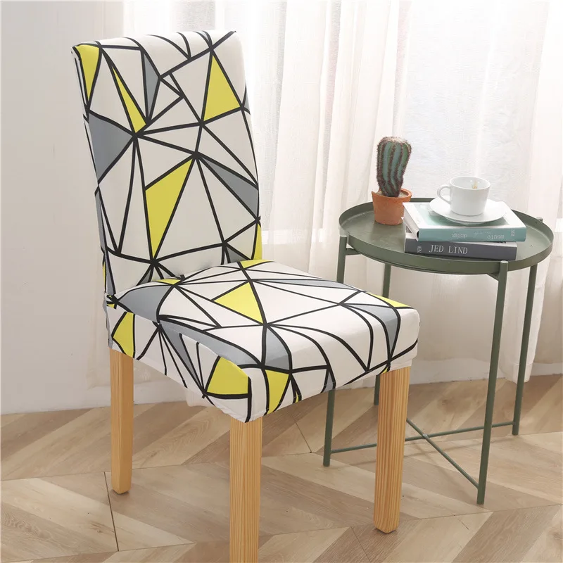 

Printed Elastic Stretch Chair Cover Spandex Dinning Room Kitchen Chair Slipcovers Protector For Wedding Party Banquet