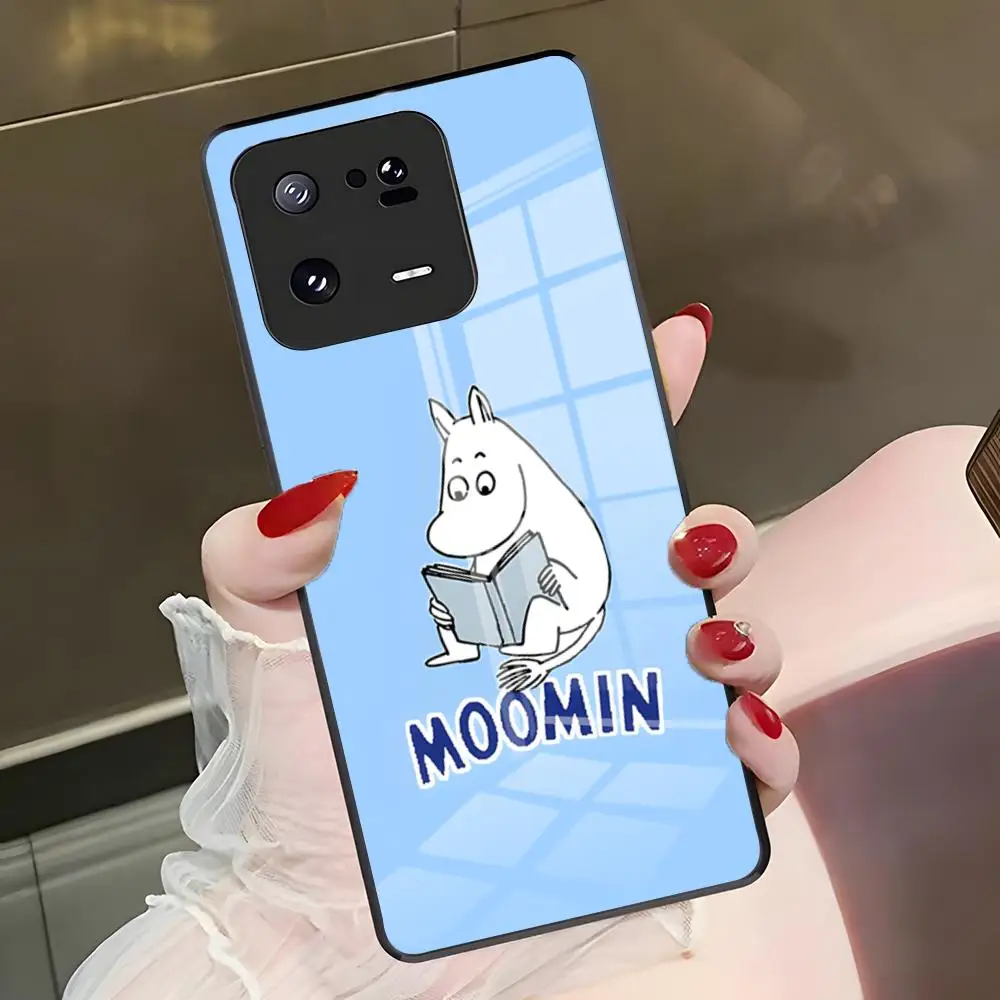 Фото Милый чехол для телефона с Муми-троллями для Xiaomi 15u 14 12 Pro 13 Lite 11t Redmi Note 15pro 14 13 12 11s, стеклянная накладка №5