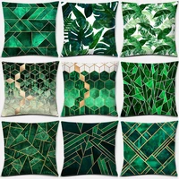 dark green geometric figure series printed square home decoration pillowcase
