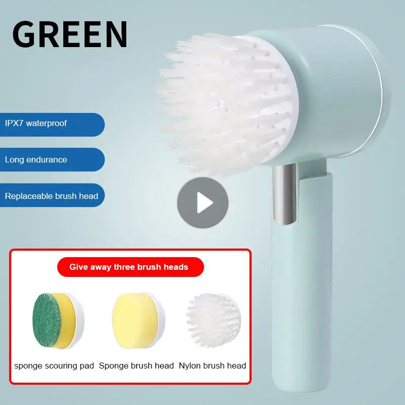 

Ручная щетка для ванны, очиститель кухонной раковины, ванной комнаты, 3 щетки, эффективные щетки для очистки туалетной ванны, Электрический ...