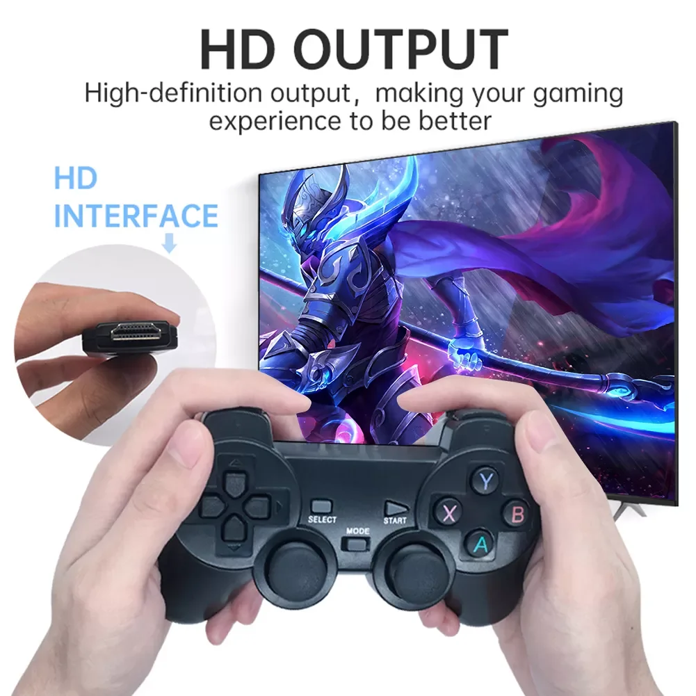 

NEW2023 M8 2.4G Gaming System 14000+ Games 2 Wireless Controllers Support 9 Emulators Plug and Play for PS1/FC Gifts for Childre