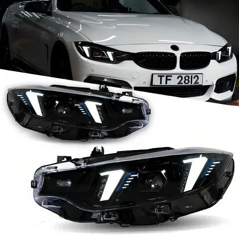 Фара для BMW 4 серии F32 F36 Светодиодные фары 2013-2019 Новые перевернутые ангельские глазки DRL Сигнальные линзы проектора Автомобильные детали