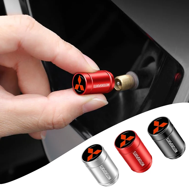 

4pcs Car Logo Alloy Sports Valve Cap Decoration For Mitsubishi Pajero ASX Colt Canter Challenger Outlander Lancer Carisma Mirage