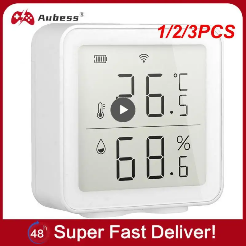 

Датчик температуры и влажности Tuya Wi-Fi, комнатный гигрометр-термометр с ЖК-дисплеем и поддержкой Alexa Assistant, 1/2/3 шт.