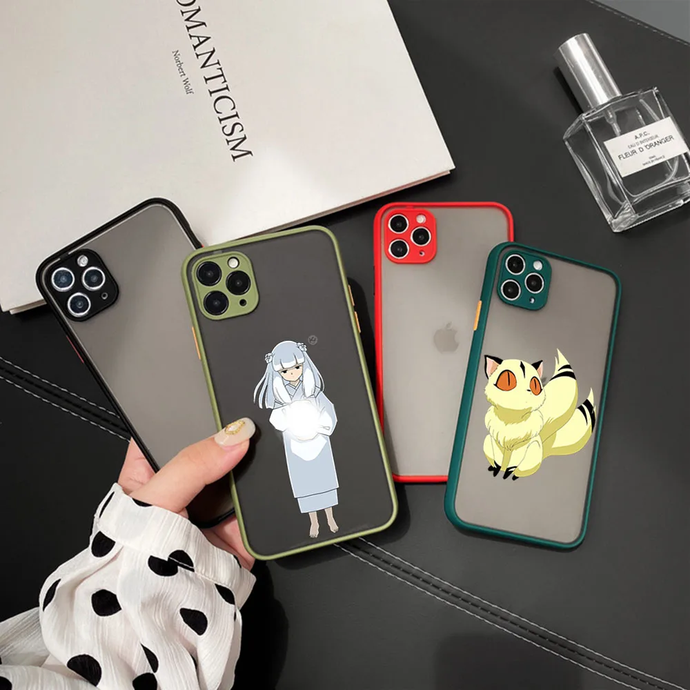 Чехол для телефона iphone 16 15 14 Pro Max 7 8 Plus 11 12 13 Mini XR XSMax 16Pro 15Plus Inuyasha Cute Kikyo Matte Translucent Cover