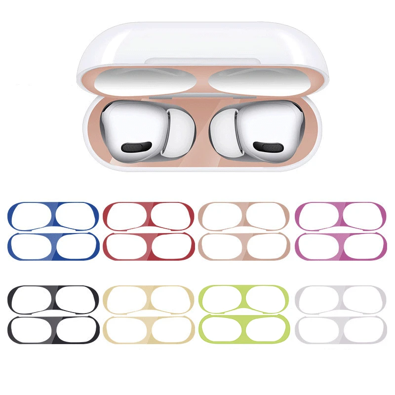 Metal Dust Guard Sticker Case for Airpods 3 2 1 Pro Earphone Cover for Apple Airpods Headphone Charging Box Accessories