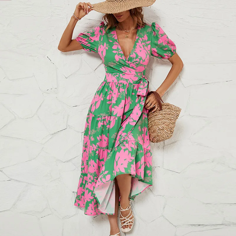 

2023 Summer Women's New Temperament High-waisted Dress Women Clothing Literary and Artistic Revival