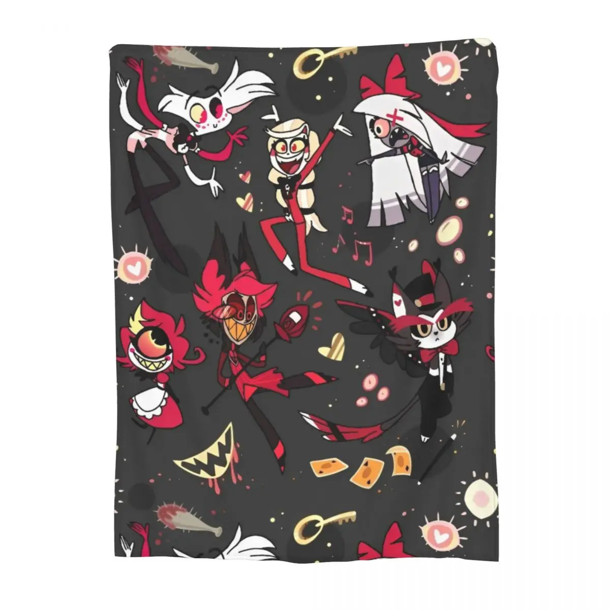 Фланелевые пледы с персонажами Musical H-HazbinHotels черные комедийные одеяла для дивана