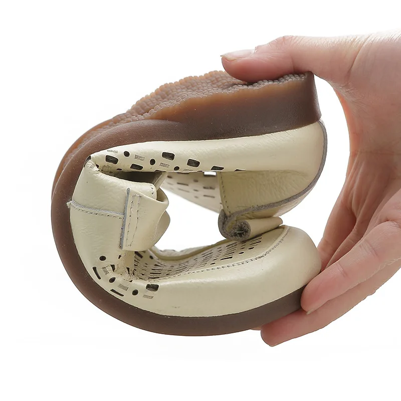 Xiuteng 2022 Spring New Style Small Fragrant Flat Shoes,hole Loafers, Women'S Leather Shoes, British Style Lazy Shoes