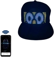 multi language bluetooth led smart cap customized bluetooth hat mobile app control editing led display hat led lamp word